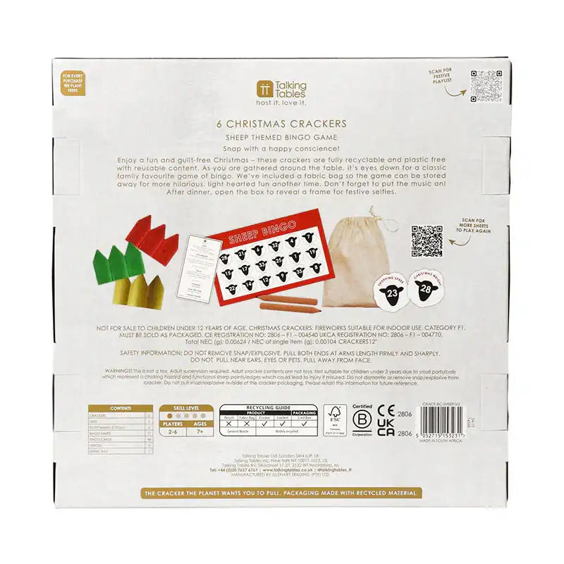 Botanical Sheep Crackers (x6) Christmas 2024