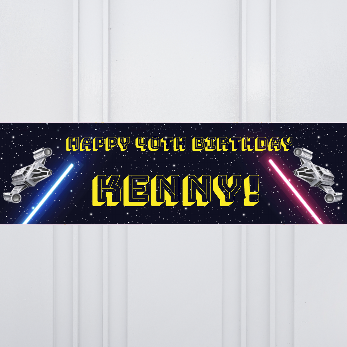 Space Battle Personalised Party Banner Personalised Banner