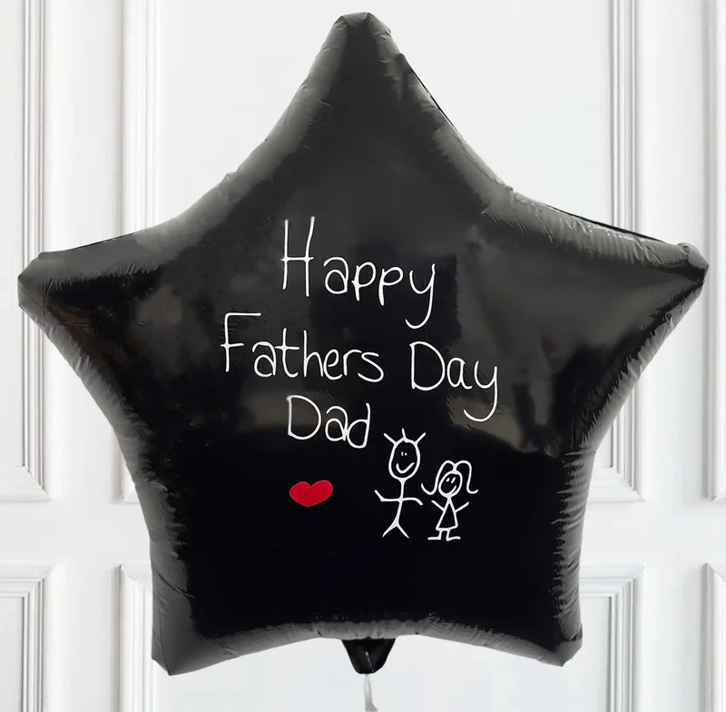Personalised Hand-drawn balloons - Black and Gold Star Bundle Personalised Balloons