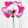 Personalised Bubble Balloon in a Box - Stylish Hearts 6 Extra Balloons Personalised Balloons