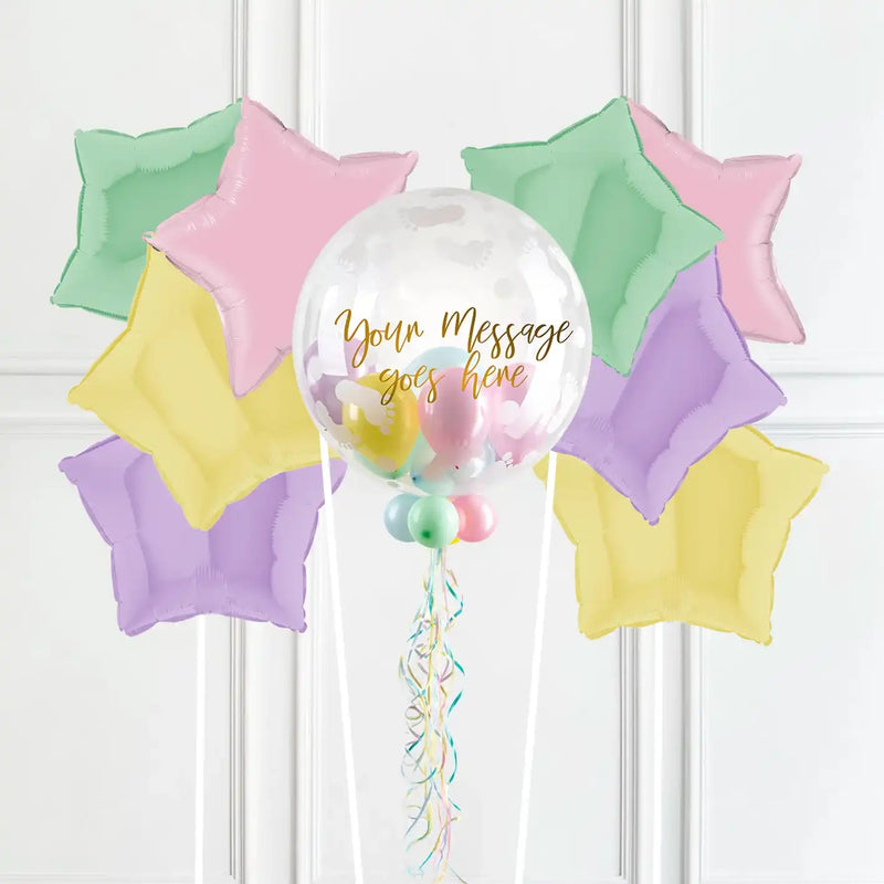 Personalised Bubble Balloon in a Box - Sweet Baby 8 Extra Balloons Personalised Balloons