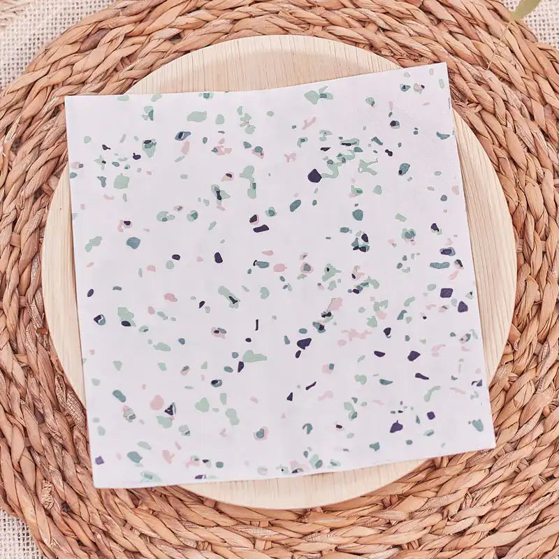 Terrazzo Print Paper Napkins (x16) General Party