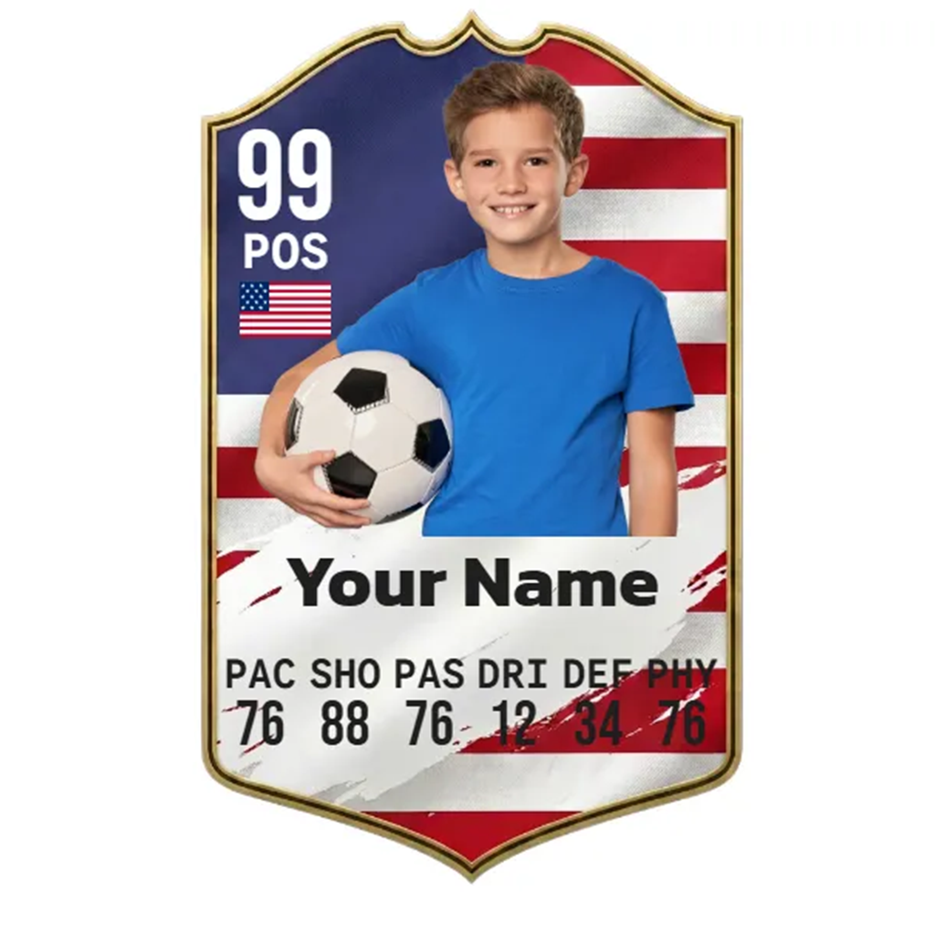 Personalised Football Player Card - Come on USA! Monster Parties