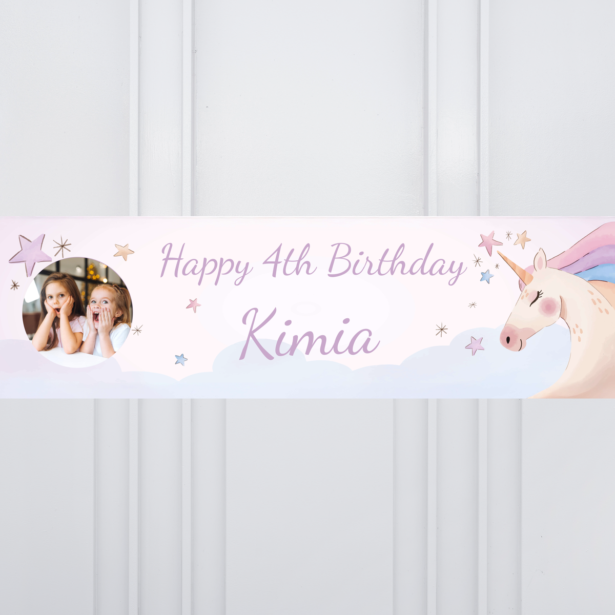 Unicorn Photo Personalised Party Banner Personalised Banner