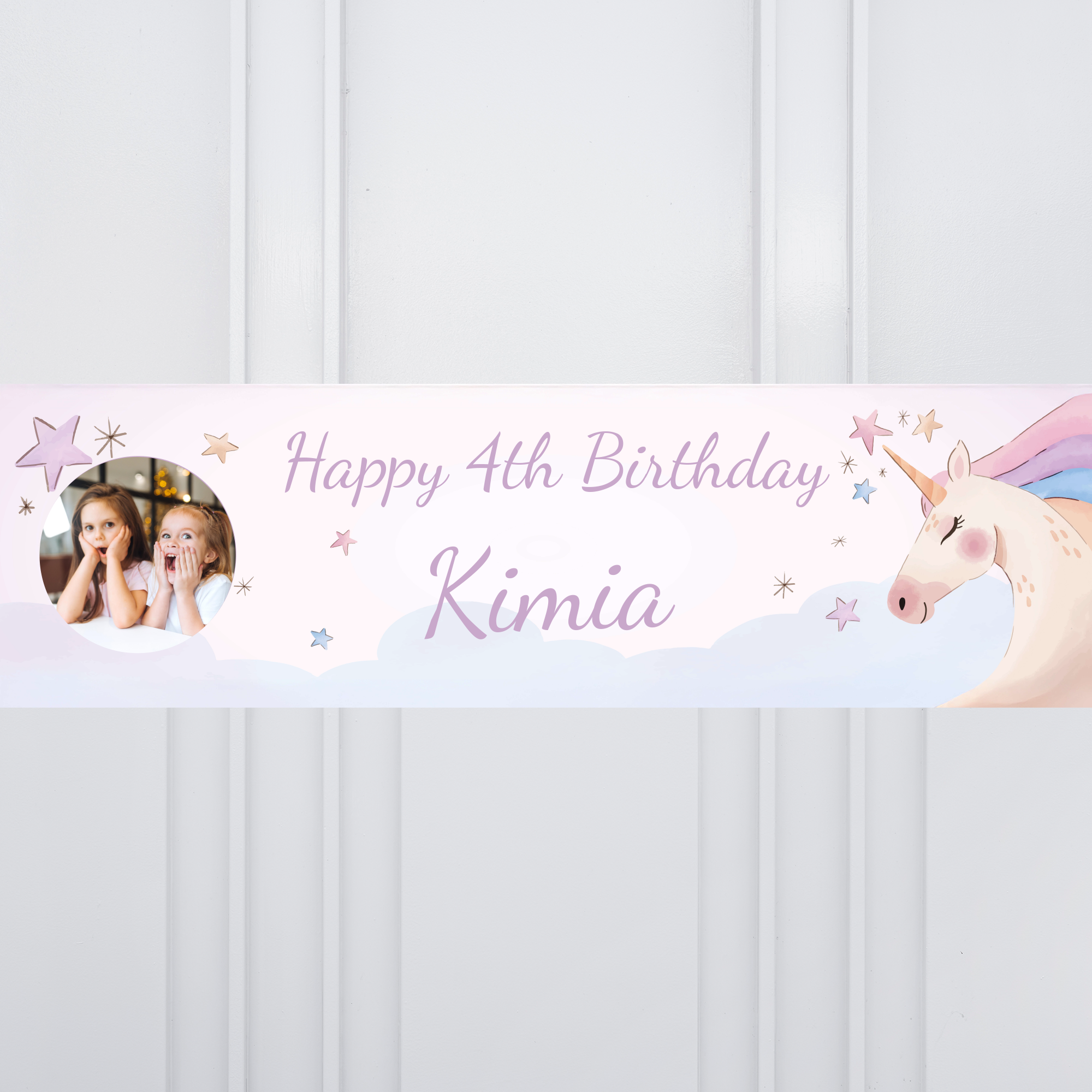 Unicorn Photo Personalised Party Banner Personalised Banner