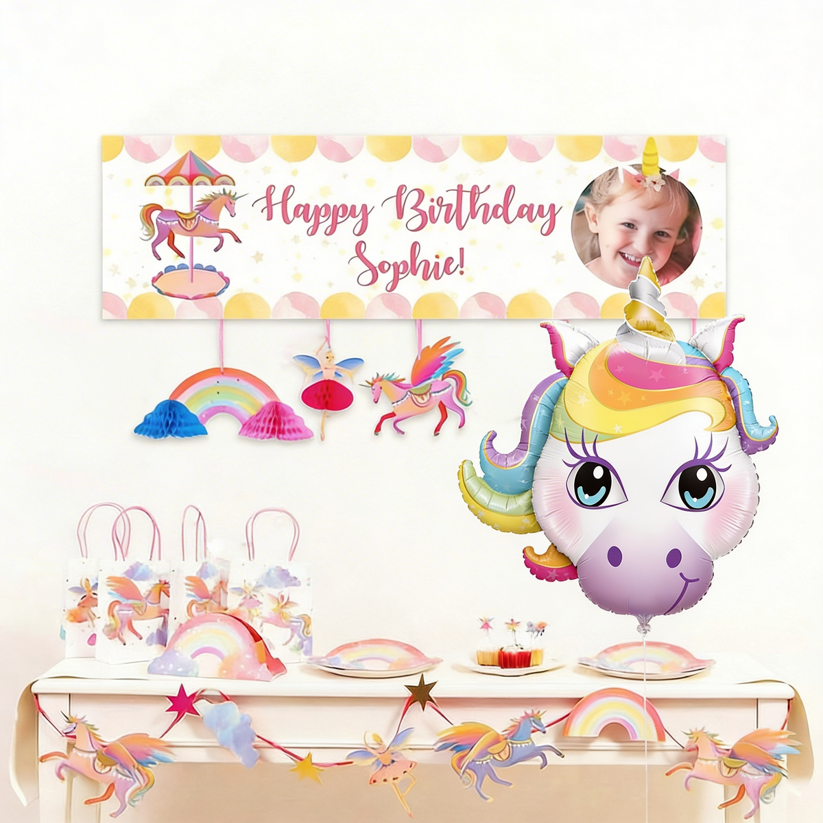 Personalised Unicorn Fairy Princess Party in a Box Party Pieces