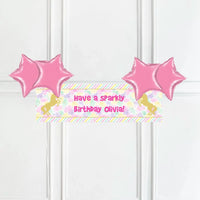Unicorn Sparkle Personalised Party Banner No 4 Balloons Personalised Banner