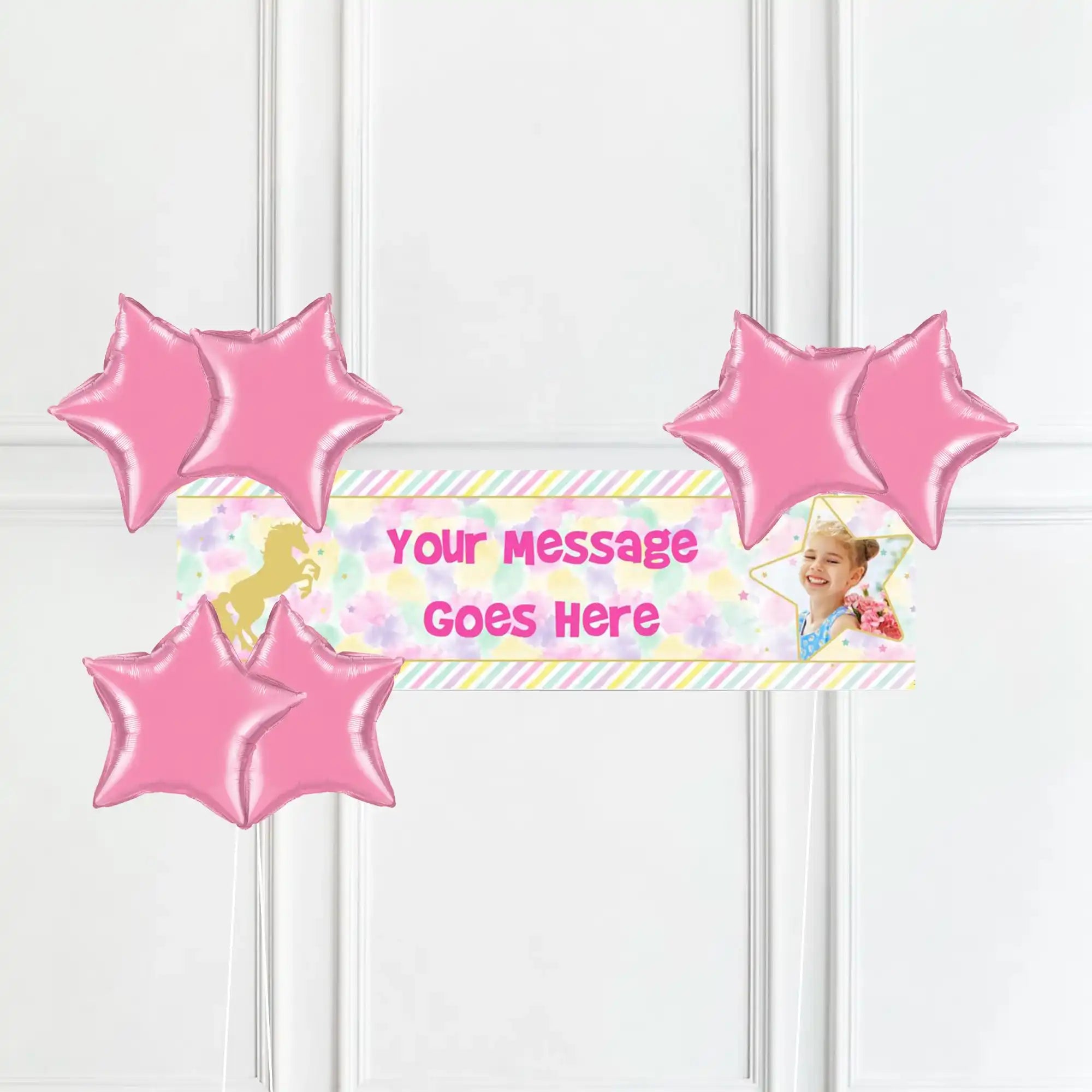 Unicorn Sparkle Personalised Party Banner Yes 6 Balloons Personalised Banner