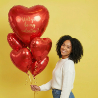 Personalised Large Valentines Heart Balloon 4 Additional Balloons Personalised Balloons