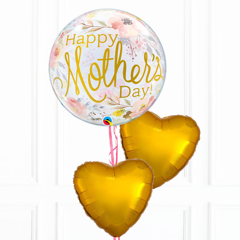 Watercolour Mother's Day Inflated Bubble Balloon Bunch