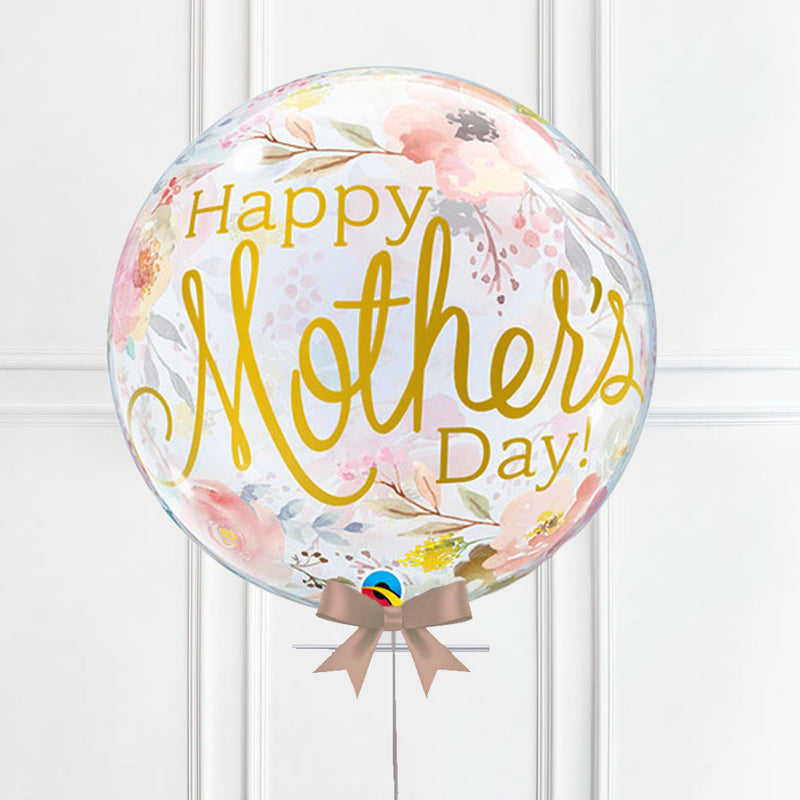 Watercolour Happy Mother's Day Inflated Bubble Balloon