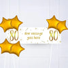 White & Gold 80th Personalised Party Banner No 6 Balloons Personalised Banner