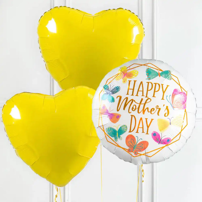 Mothers Day Yellow Balloon Bunch Personalised Balloons