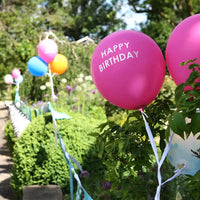Pink 'Happy Birthday' Confetti Latex Balloons (x5) General Party
