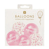 Pink 'Happy Birthday' Confetti Latex Balloons (x5) General Party