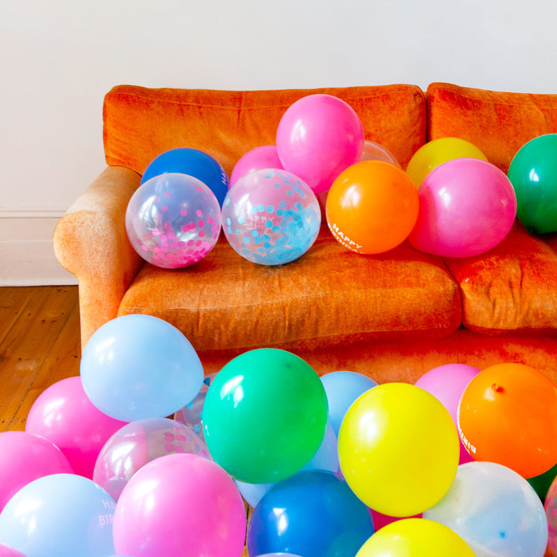 Rainbow 'Happy Birthday' Latex Balloons (x5)