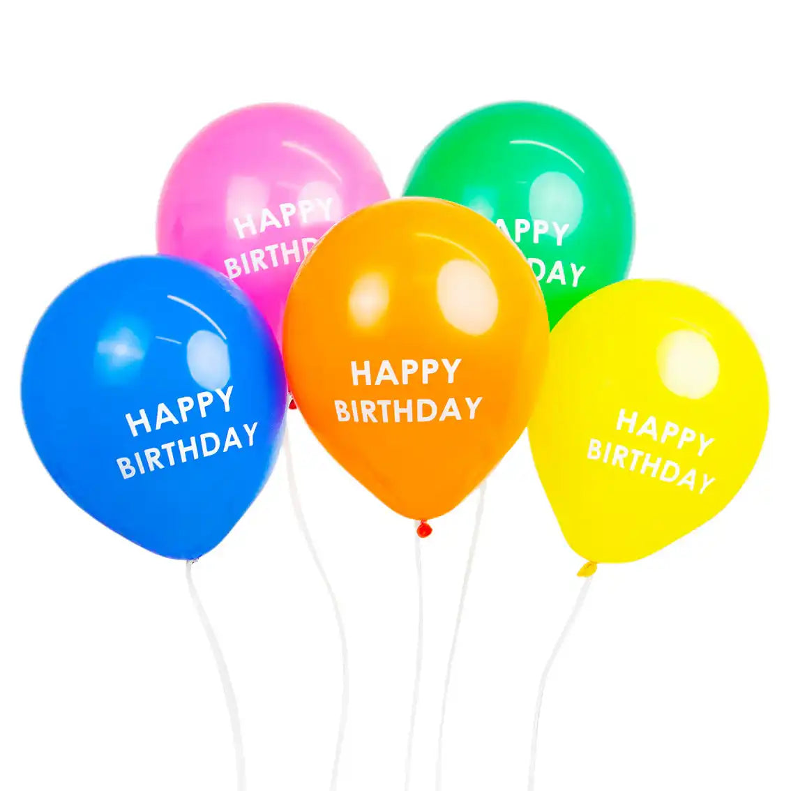 Rainbow 'Happy Birthday' Latex Balloons (x5) General Party