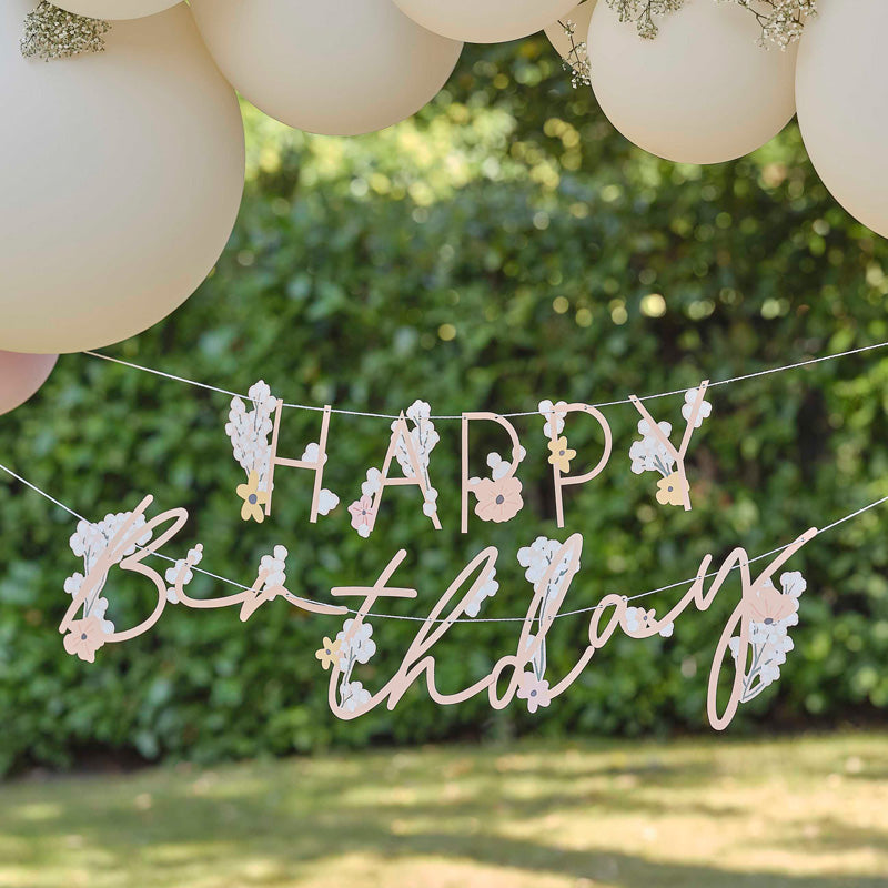 Floral 'Happy Birthday' Bunting (1.5m) General Party