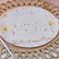 Pink Floral 'Happy Birthday' Napkins (x16) General Party