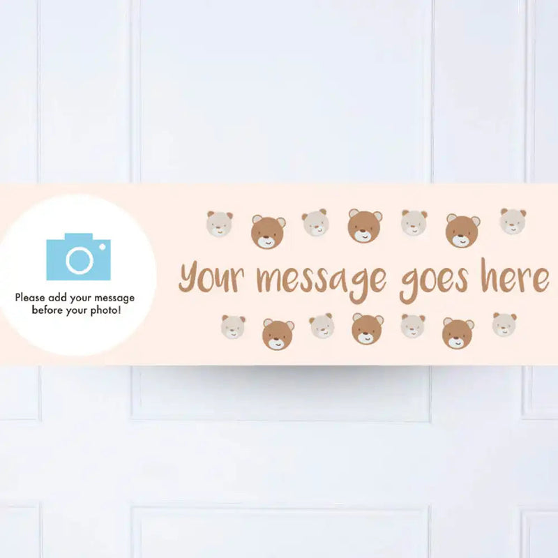 Teddy Bear Personalised Party Banner Yes Personalised Banner