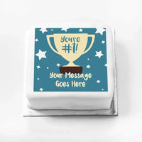 Personalised Message Gift Cake – You're Number 1 Blue Message Only Personalised Cake