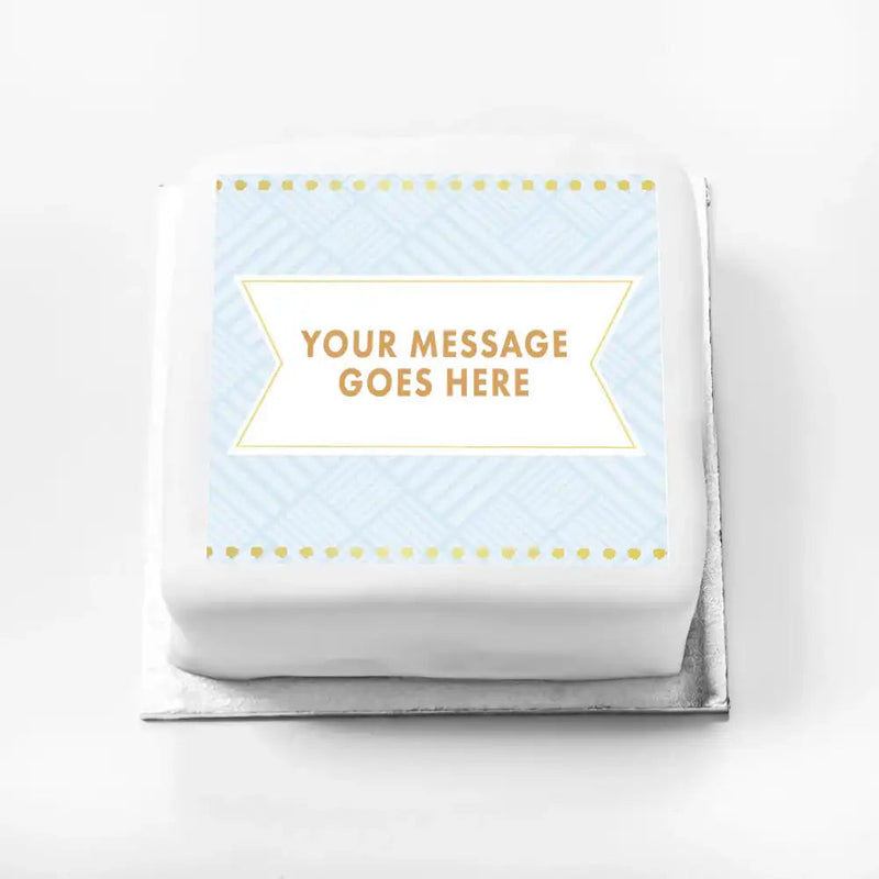 Personalised Message Gift Cake – Blue Pastel Message only Personalised Gift Cake