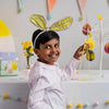Reusable Bunny Ears Yellow Gingham Headband Easter