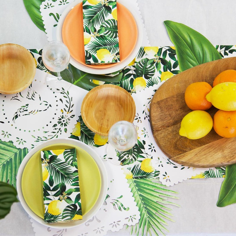 Tropical Palm - Lemon Party Napkins (x20)