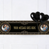 Hollywood Style Personalised Party Banner Yes Add 2 Heart balloons Personalised Banner