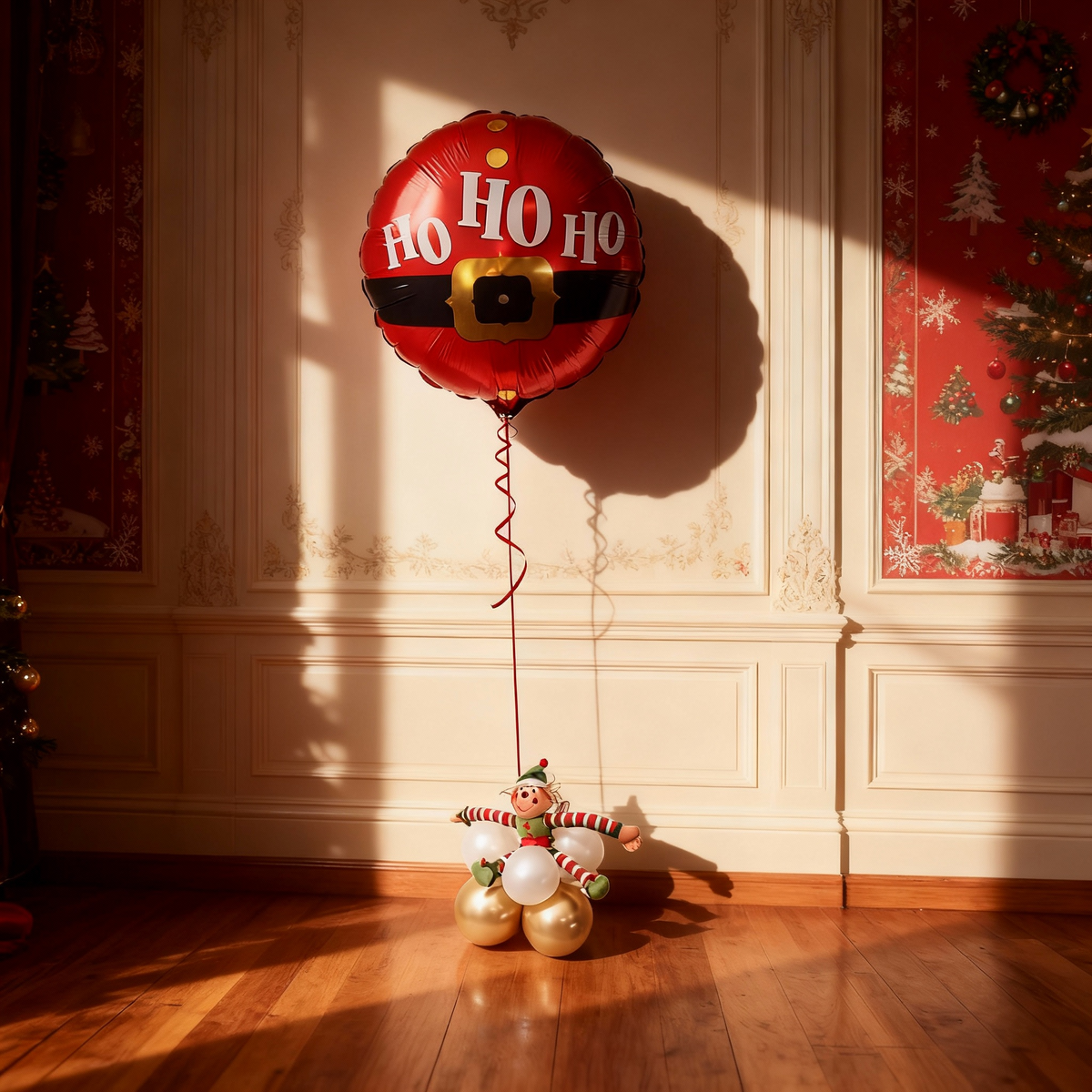 Christmas Balloon Bunch - Santa’s Helper Balloon Stack Personalised Balloons