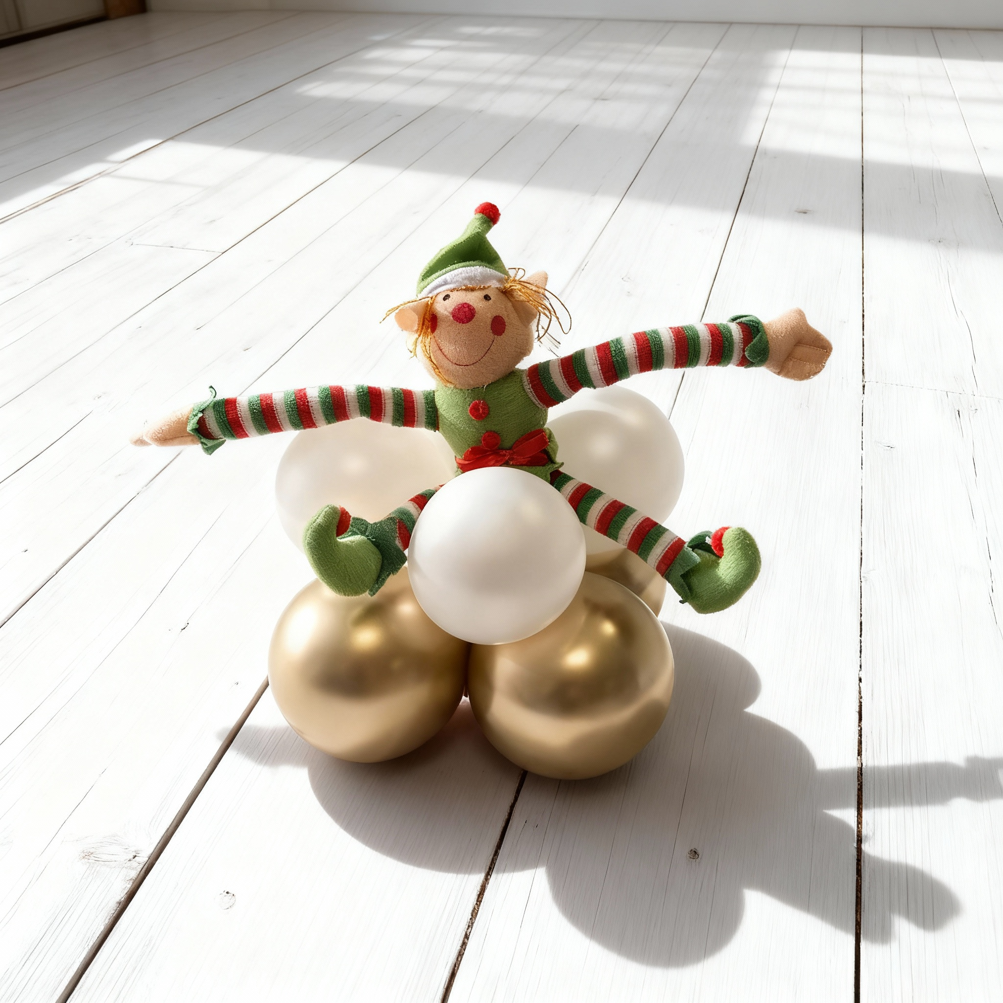 Christmas Balloon Bunch - Santa’s Helper Balloon Stack Personalised Balloons