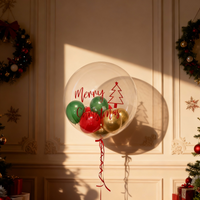 Personalised Red & Gold Merry Christmas Bubble Balloon Personalised Balloons