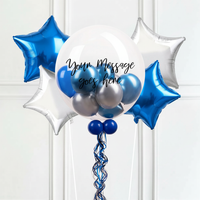 Personalised Bubble Balloon in a Box – Midnight Blue 4 Extra Balloons Personalised Balloons
