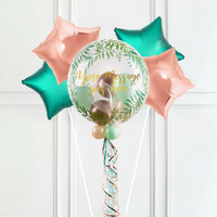 Personalised Bubble Balloon in a Box - Rose Garden 4 Extra Balloons Personalised Balloons