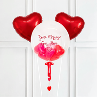 Personalised Heart Filled Bubble Balloon in a Box – Confetti Personalised Balloons