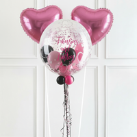 Personalised Bubble Balloon in a Box - Stylish Hearts Personalised Balloons