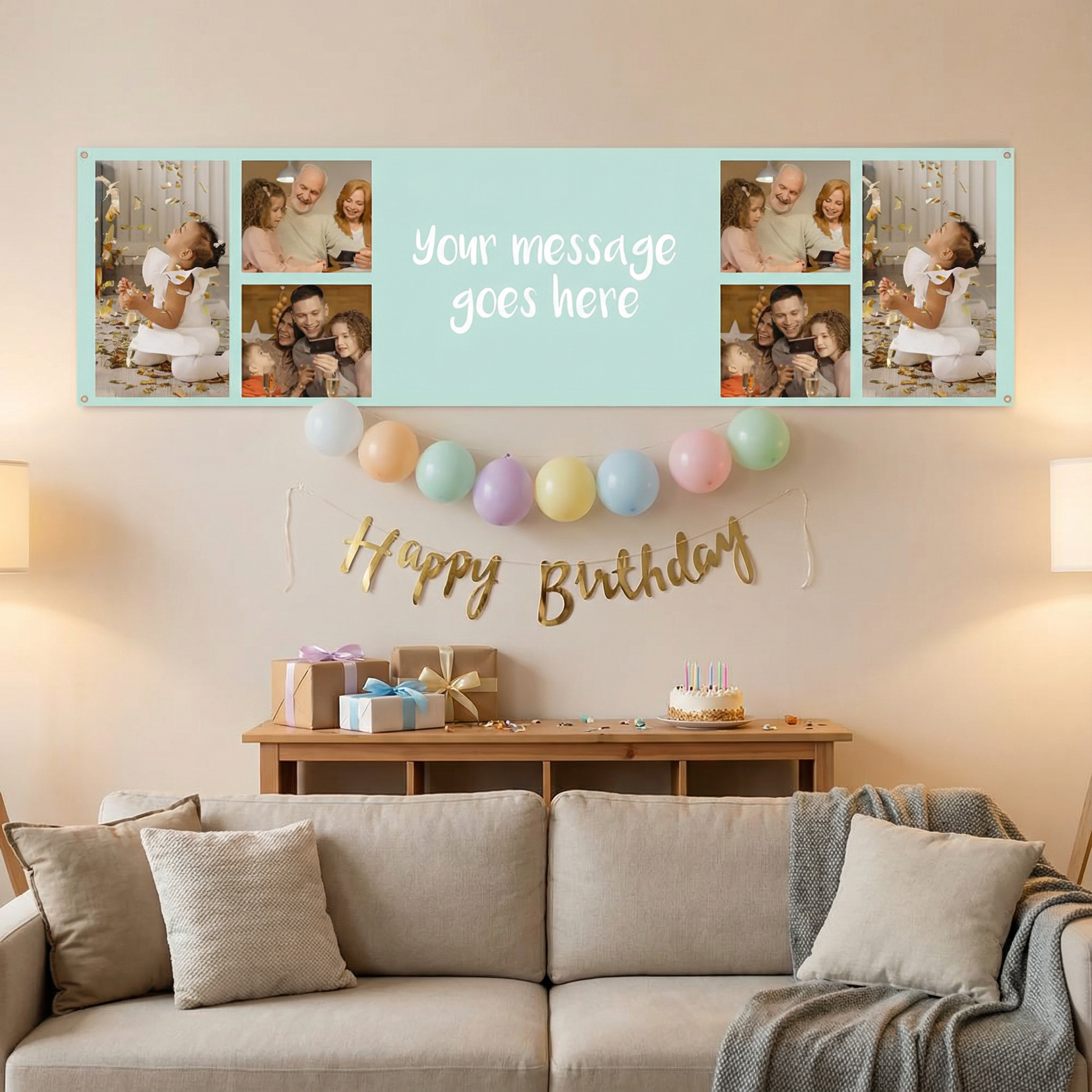 Pick your Colour - Collage Personalised Party Banner Personalised Banner