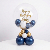 Personalised Bubble Balloon in a Box - Navy Luxe Air-Filled None Personalised Balloons