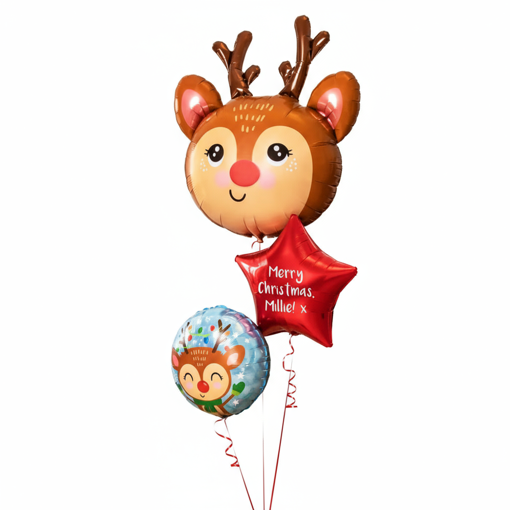 Personalised Balloon Bunch - Merry & Bright Personalised Balloons