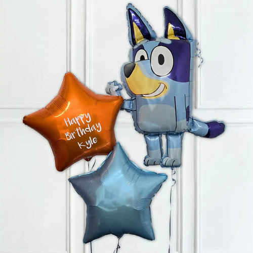 Personalised Inflated Balloon Bunch - Bluey Personalised Balloons