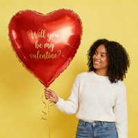 Personalised Large Valentines Heart Balloon None Personalised Balloons