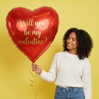 Personalised Large Valentines Heart Balloon None Personalised Balloons