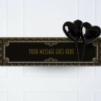 Hollywood Style Personalised Party Banner No Add 2 Heart balloons Personalised Banner