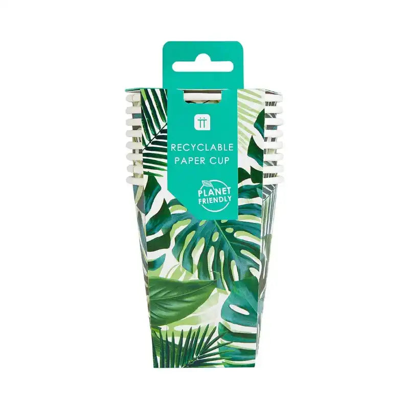 Palm Leaf Party Cups (x8) Summer