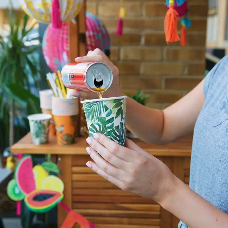 Palm Leaf Party Cups (x8) Summer