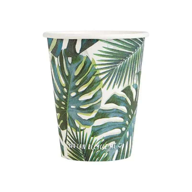 Palm Leaf Party Cups (x8) Summer