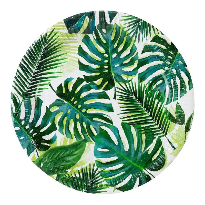 Palm Leaf Paper Party Plates (x8) Summer