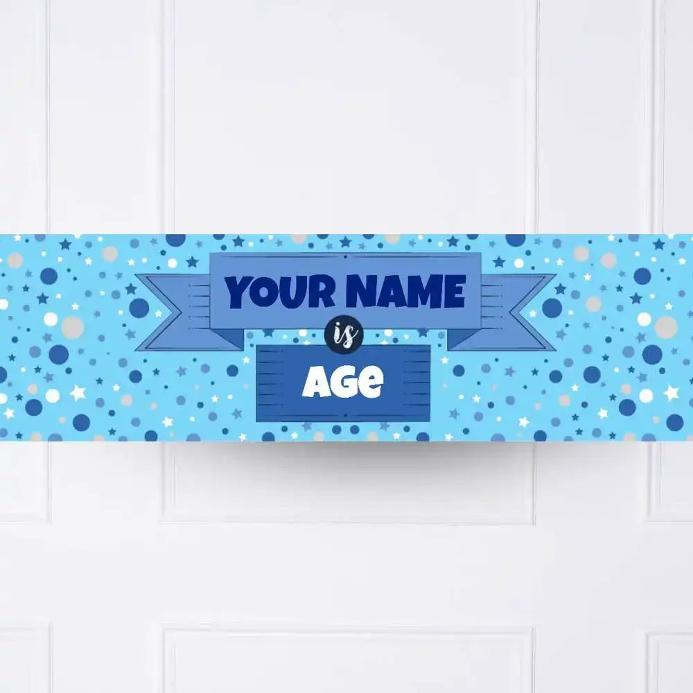 Blue Age Personalised Party Banner No Personalised Banner