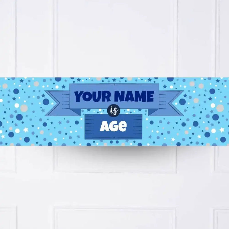 Blue Age Personalised Party Banner No None Personalised Banner