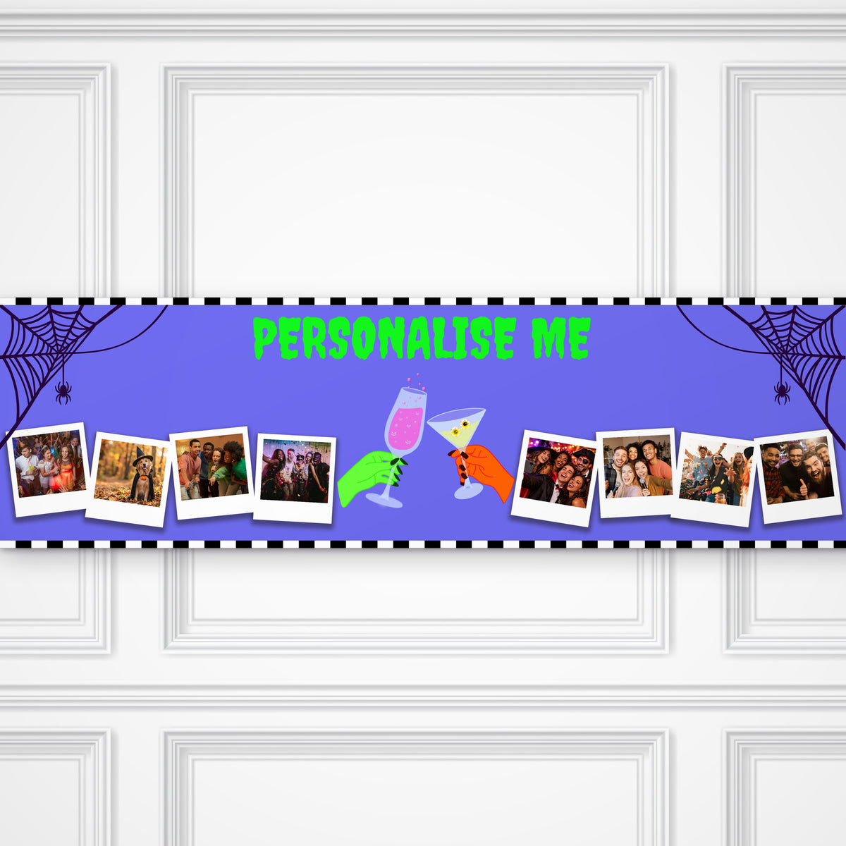 Halloween Cheers Personalised 8 Photo Party Banner